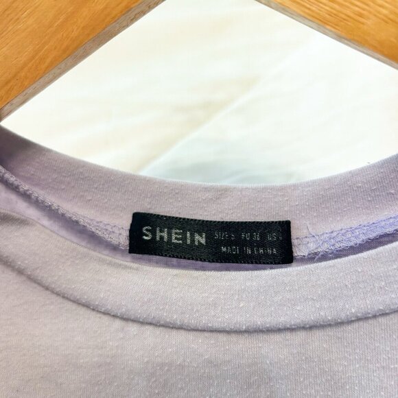 SHEIN Palm Springs Graphic Tee Purple Short Sleeve Coachella Valley Size Small - Picture 3 of 6